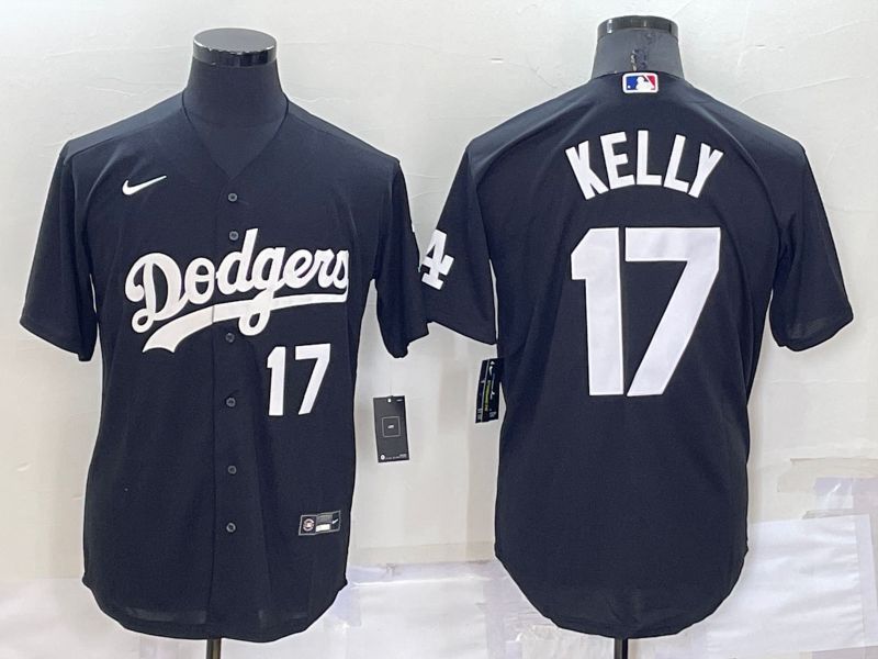 Men Los Angeles Dodgers #17 Kelly Black Inversion Nike 2022 MLB Jerseys